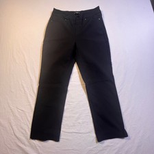 MARIO SERRANI Italy Black Elastic Waist Straight Leg Pants Womens S/CH READ