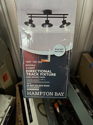 Hampton Bay Redfield 3-Light Directional Track Fixture, Dark Bronze New