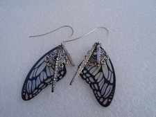 Butterfly wing earrings 3.40" drop DAD486