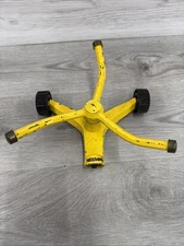 Nelson Vintage 3 Arm Spinning Rotating Metal Lawn Sprinkler Yellow