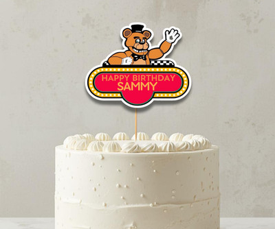 Freddy Fazbear Cake Topper - Happy Birthday & individueller Name - FNAF