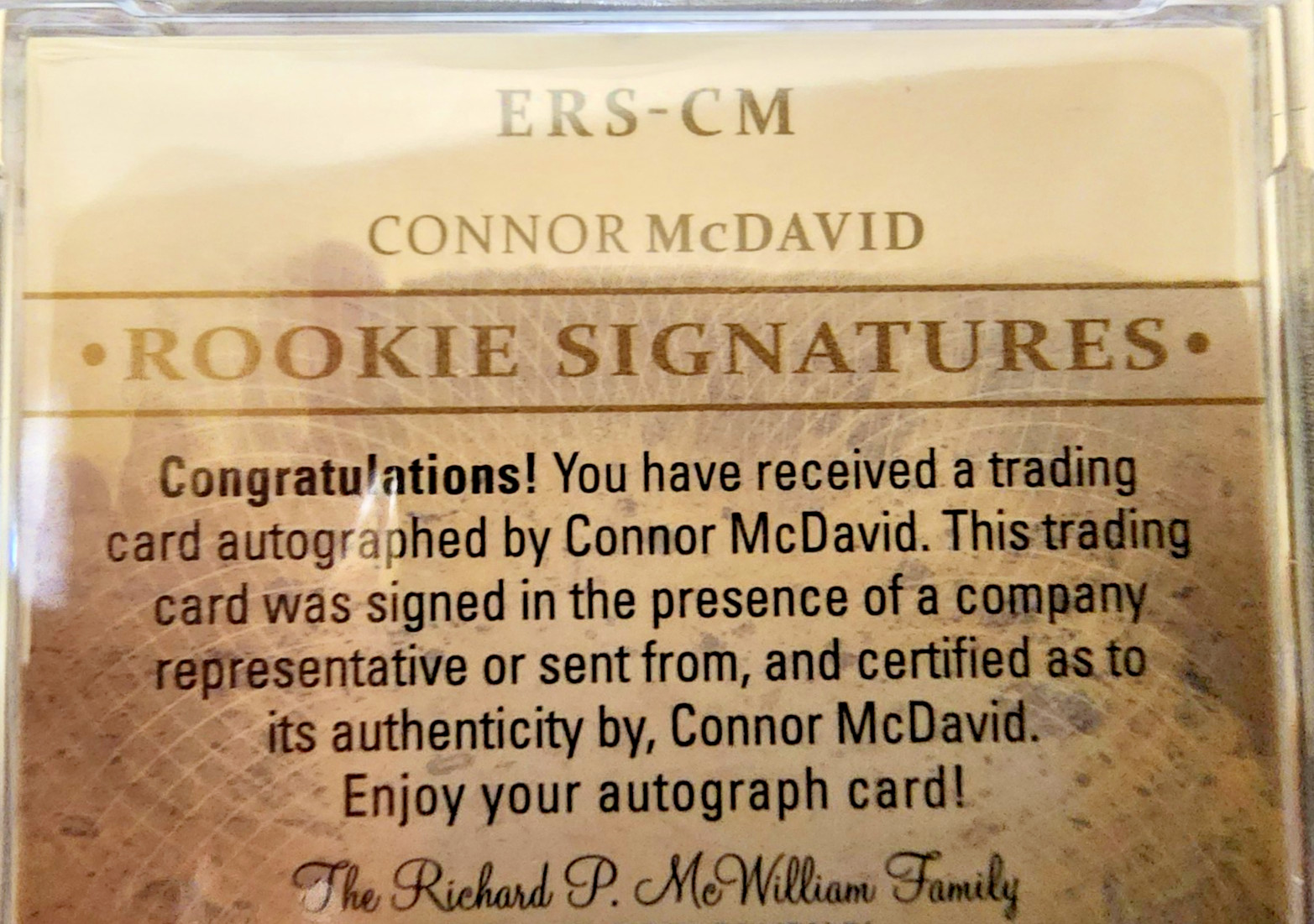 2015-16 Upper Deck Ice Exquisite Collection Connor McDavid Auto RC 90/149 PSA 7 view 6
