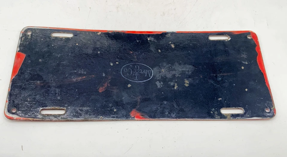 Antique N.Y. State red Porcelain enamel license plate L & G mfg. co. - Image 2 of 3