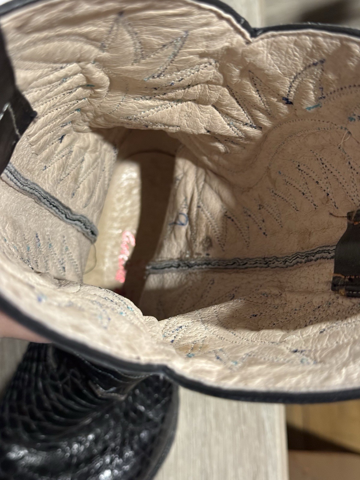 Andre V Leather Python Boots Black Cowboy Boots M… - image 5