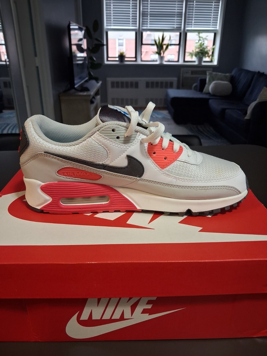 Nike Air Max 90 CV8839-100 Men's 8 1/2. VERY RARE! White/Iron Grey Chlorine Blue — product photo 5 of 8
