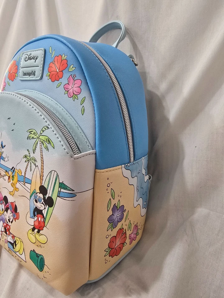 Loungefly Disney Mickey Mouse and Friends Beach Day Mini Backpack **BRAND NEW** - Image 2 of 4