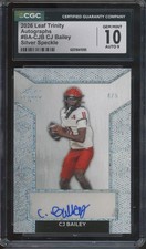 2026 Leaf Trinity Silver Sparkle CJ Bailey 4/5 RC Rookie Gem Mint CGC 10 9 Auto