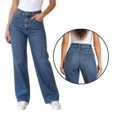 Vintage Sears Jeans Womans 70s High Waist Straight Leg Denim Pants - 26x29