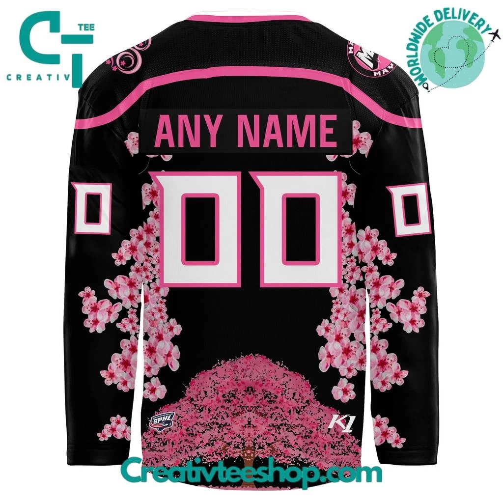Macon Mayhem x Cherry Blossom Custom Hockey Jersey