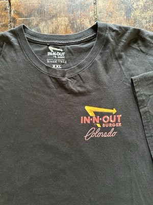 In-N-Out Burger Colorado Graphic T-Shirt Mens 2XL Black Mountain Scene Carl Bork