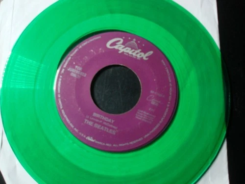 THE BEATLES BIRTHDAY / TAXMAN 45 RECORD JUKEBOX ONLY GREEN COLOR VINYL