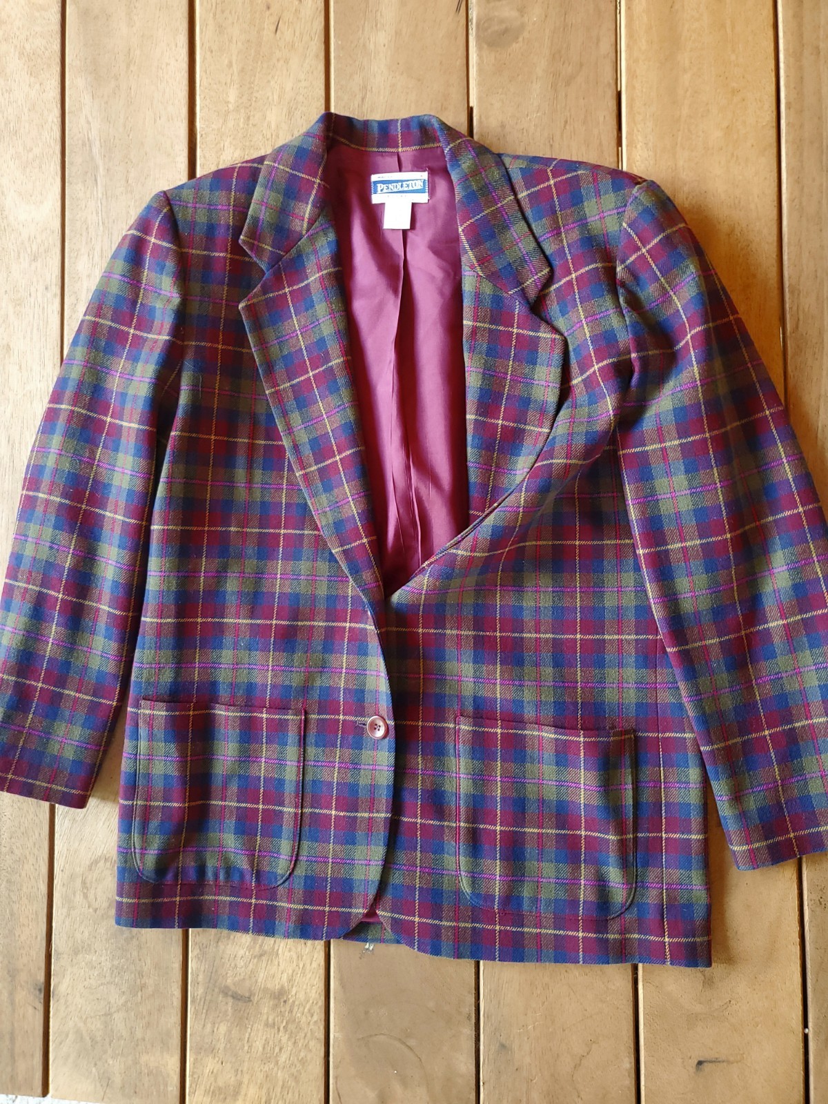 Pendleton Knockabouts Plaid Wool Blazer Jacket Wo… - image 2