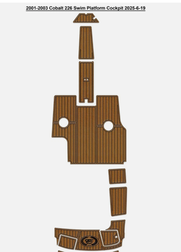 2001-2003 Cobalt 226 Swim Platform Cockpit Pad Boat EVA Foam Teak Deck Floor #4