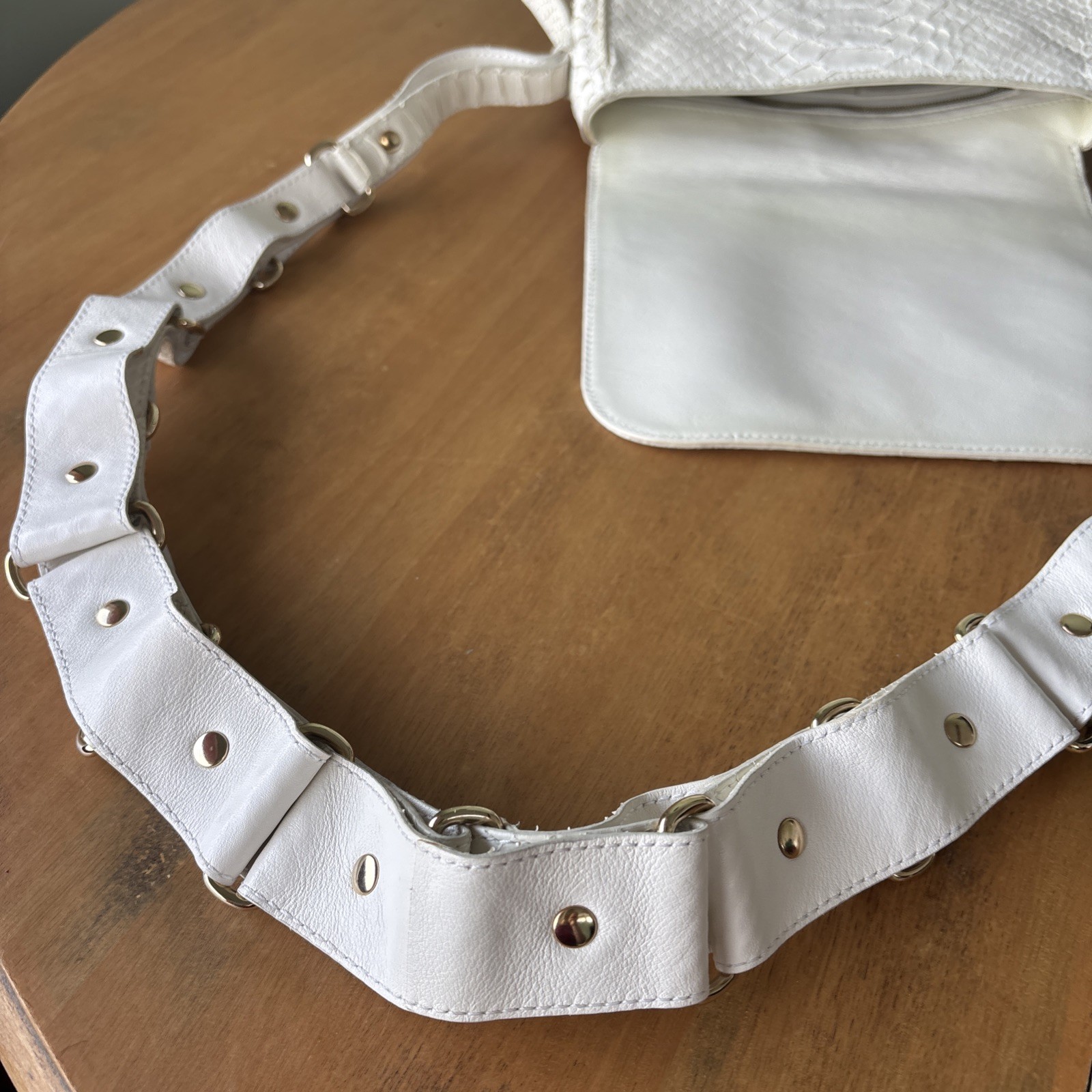 Celine Off White Python Flap Crossbody Bag Rare - image 14