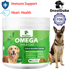 Omega 3 Fish Oil for Dogs 90 Chews Skin and Coat Supplement Salmon Flavor