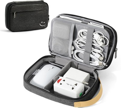 Travelkin Cord Organizer Travel, Electronic Travel Medium, Black 