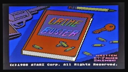 CRIME BUSTER - Atari XE Game Cartridge - Cleaned, Tested, Working