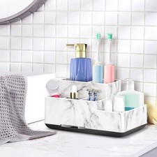 5 Compartments Multifunctional , Toothbrush Holder,Bathroom Organizer Countertop