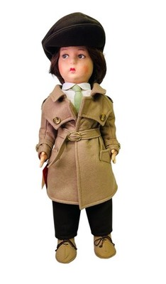 Lenci  Nanni  Doll In Detective Outfit Handmade Felt Doll #962538 Italy  1980s