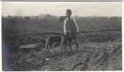 Boy Dog Wears Collar Toy Wagon 1917 Vintage Photo Child Tom Jimmy Pet Animal — photo 1