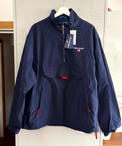 Polo Ralph Lauren Sport Blue Water Resistant Pullover Jacket L Large Unisex