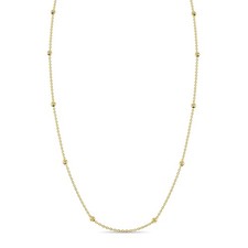 Classic Polished Satellite 16" Kids/Teen Necklace - 14k Gold