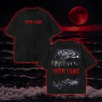 Iron Lung Horror Ocean Skeleton Vintage Wash T-Shirt Dark Graphic Tee