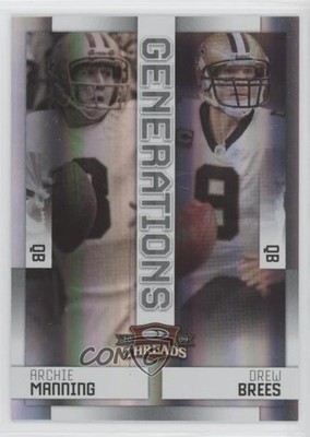 2009 Donruss Threads Generations Century Proof Archie Manning Drew Brees HOF 9o3