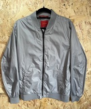 Zara Man Grey Bomber Jacket Mens Large L Lightweight Tech Bomber