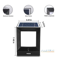 1-4PC Solar LED Post Lights Deck Cap Fence Outdoor Backyard Garden Lamps Decor