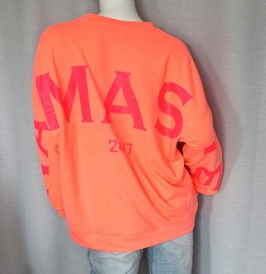 Oversized Sweater Sweat Shirt Namaste 2.0 Neon Orange Pink Yoga 36,38,40,42 Neu