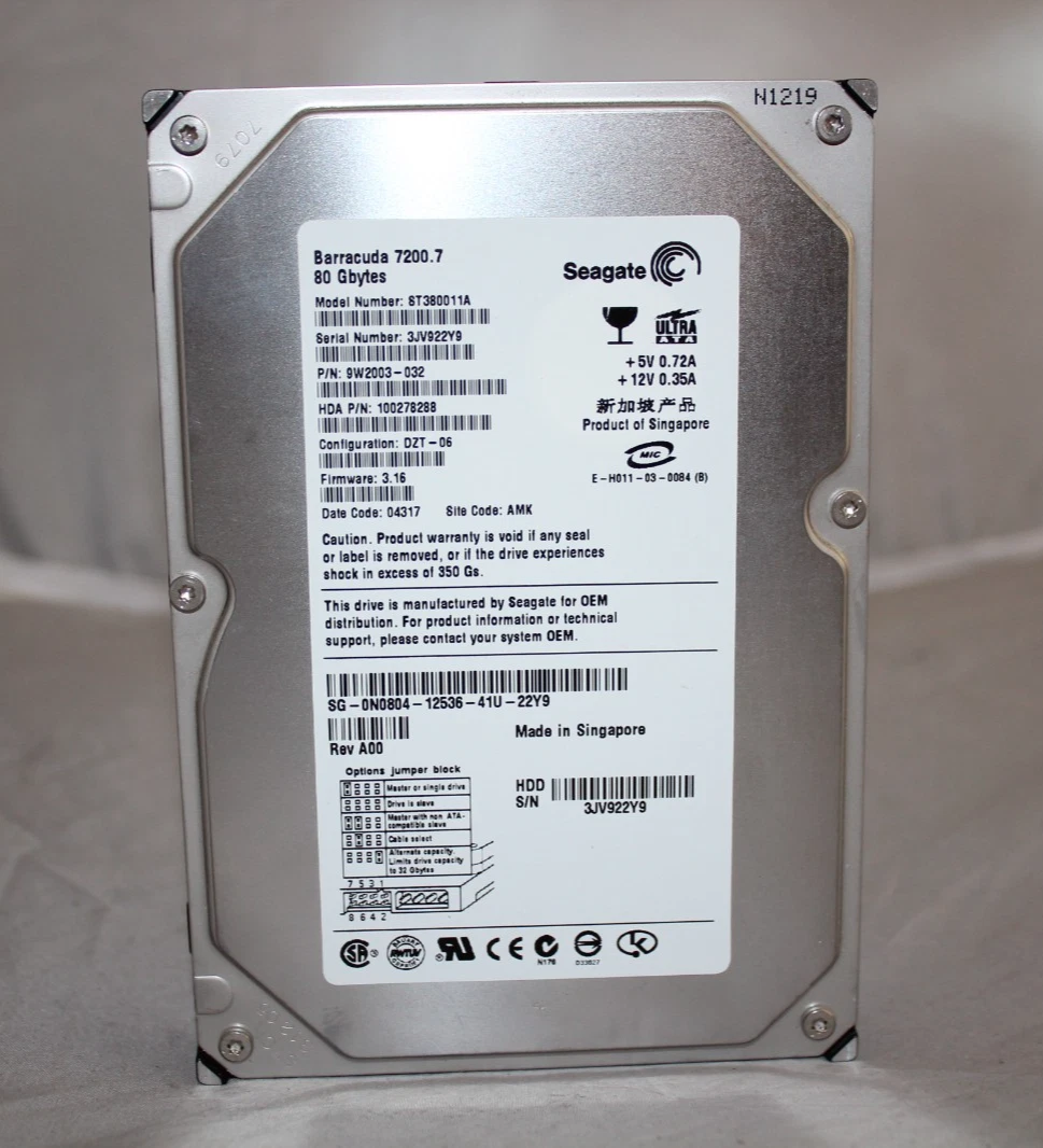【中古】Seagate HDD IDE 80GB ST980829A Seagate 80 GB Internal Hard Disk Drives for sale | eBay