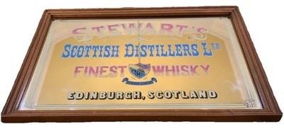 Stewart s Scottish Distillers Whisky Bar Mirror Advertising 40.5 cm x 30 cm