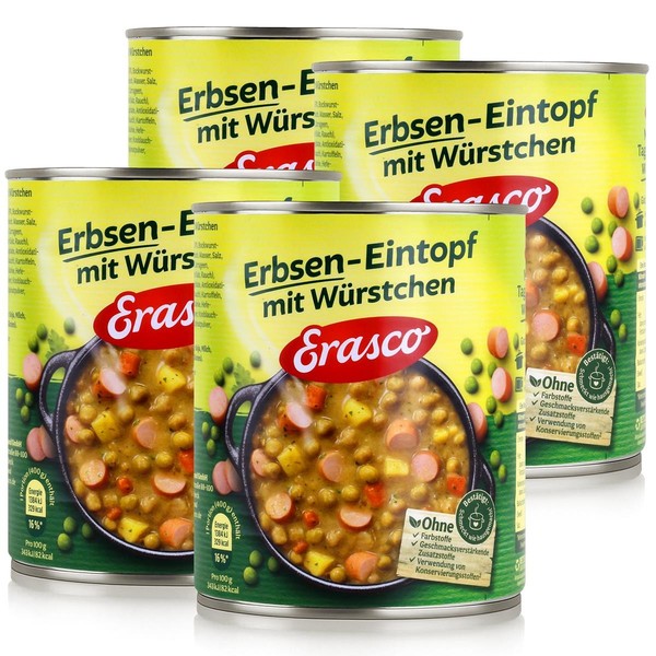 Erasco Erbsen-Eintopf Mit WüRstchen 800G Fertigessen (4Er Pack)-image