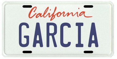 Jerry Garcia The Grateful Dead California License Plate