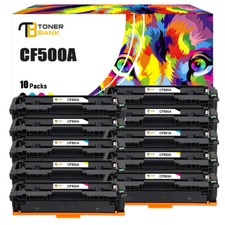 10PK Toner Compatible With HP 202A CF500A Color LaserJet Pro MFP M254dw M281fdw