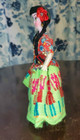 Handmade Mexican Girl Wooden Doll (6 inch) with wooden base & ceramic bowl — photo 7