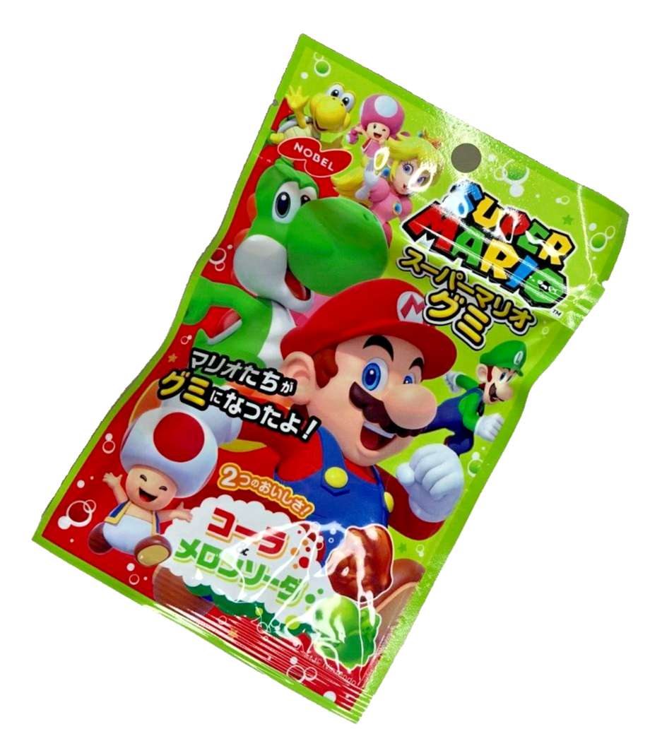 Japan Gummies Nobel Super Mario Gummy Cola & Melon Soda Flavor 50g