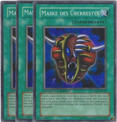 Yu Gi Oh! 10 MASKE DES ÜBERRESTES TAEV-DESE2 Limitierte Auflage Foil 3 Karten !