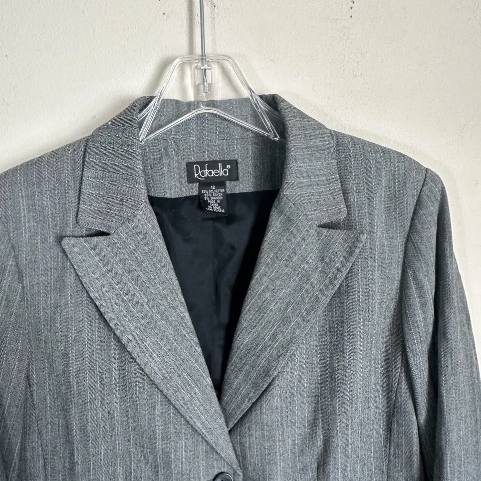 Rafaella Mujer Pantalón Traje Conjunto 2 Botones Blazer Pantalones Talla 10 Blazer 12 Elástico Foto 2 de 4