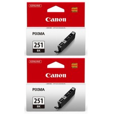 2 Pack GENUINE Canon CLI-251 Black Ink for PIXMA MG6620 MG7520 MX922 iP8720