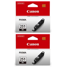 2 Pack GENUINE Canon CLI-251 Black Ink for PIXMA MG6620 MG7520 MX922 iP8720