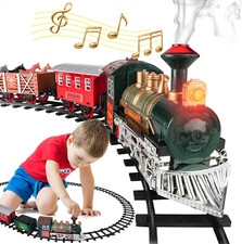 Electric Train Set for Kids Ages 4-8 - Battery-Powered Train Set with Lights  S