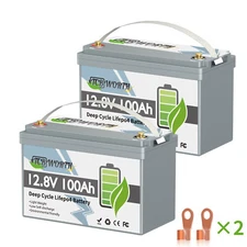 8 Pack 12V 100Ah LiFePO4 Deep Cycle Lithium Battery 100A BMS for RV Solar panels