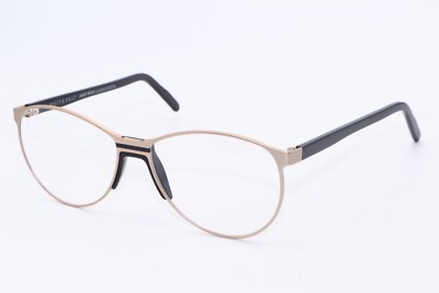 NEW ANDY WOLF BARRANTES COL. A MATTE GOLD BLACK AUTHENTIC EYEGLASSES 56-15