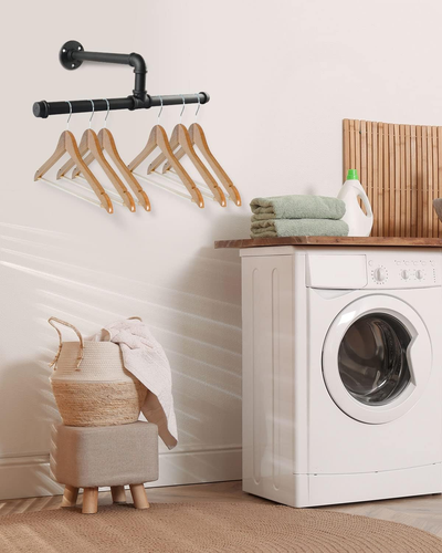 18 INCH Hanging Clothes Rack, Industrial Pipe Wall Mounted Closet Rods for Hangi - Picture 7 of 7