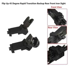 Flip Up 45 Degree Offset Backup Iron Sight All Metal Parts Front and Rear