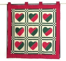 Handcrafted Quilted/Patching Wall Hanging Multi-Color Hearts Size 35"x35"