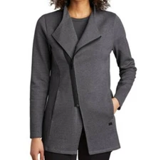 OGIO Ladies Full Zip Jacket Asymmetric Heather Grey LG NWT NO CORP LOGO