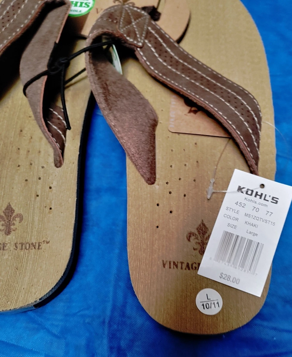 Vintage Stone by Kohls Men s Flip Flop Sandals Brand New With Tags